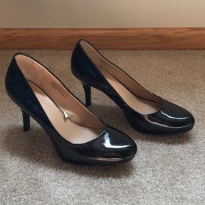 Black satin Merona heels- some visible wear/scuffs